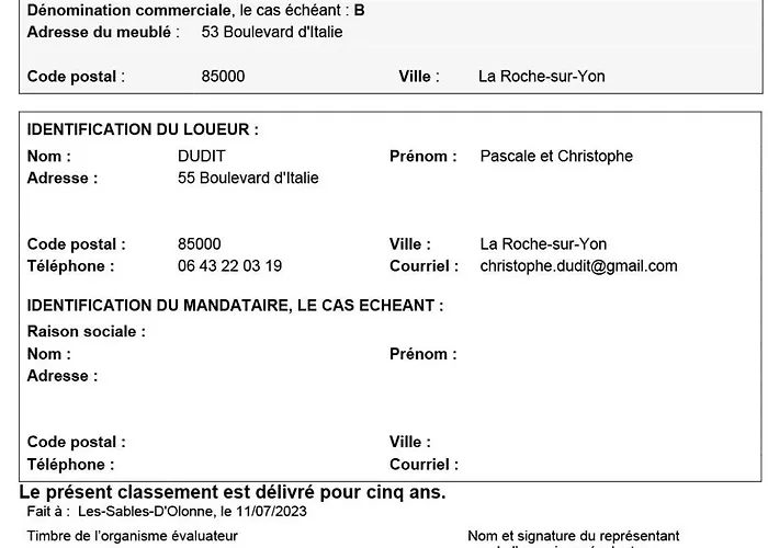 La Résidence Des 53 Hébergement de vacances La Roche-sur-Yon